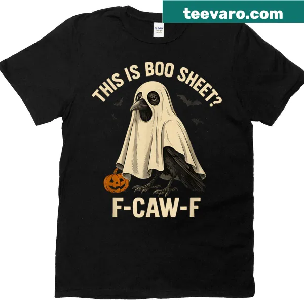 Funny Halloween t-shirt with ghost and crow design