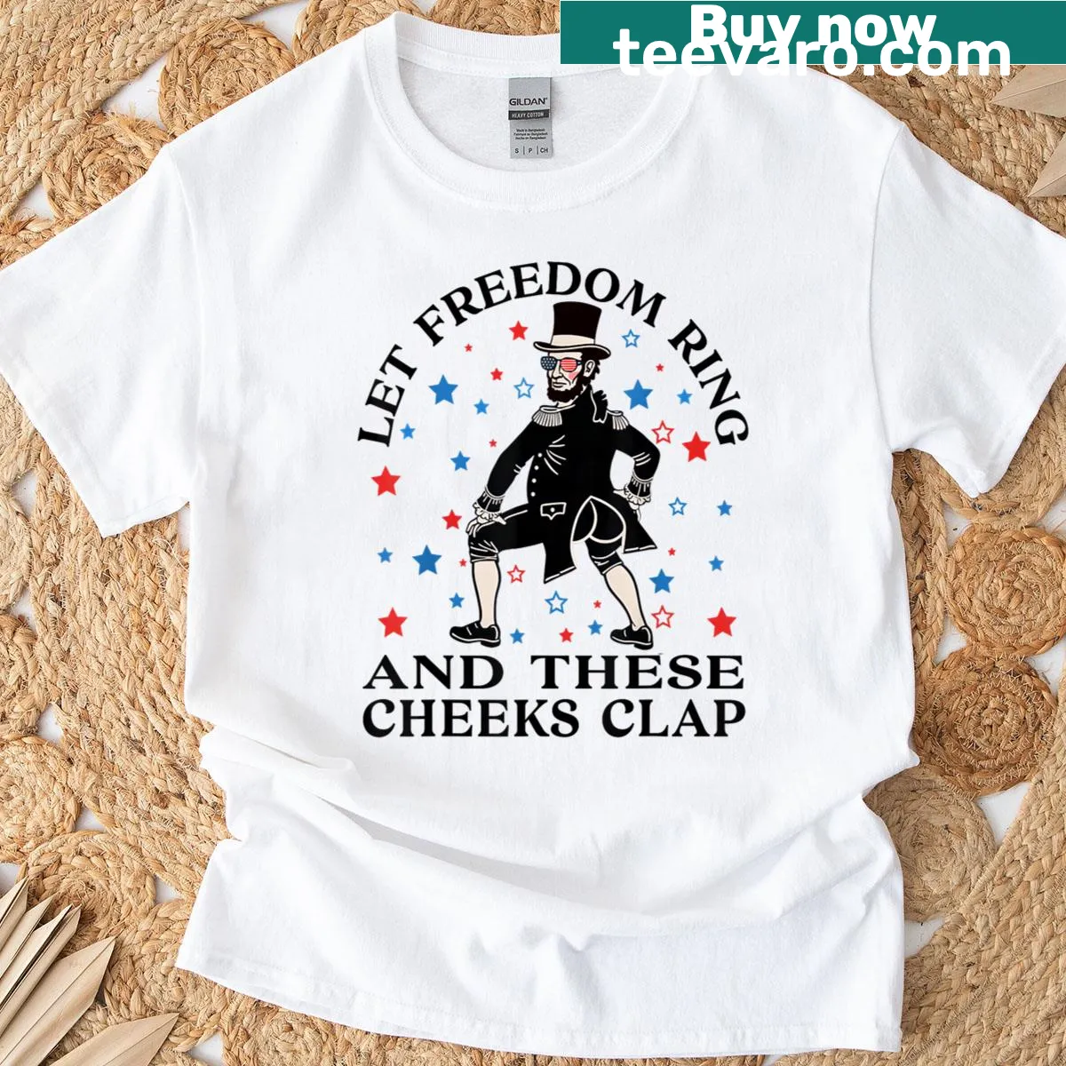Funny patriotic t-shirt for Fourth of July celebrations — on a men's t-shirt