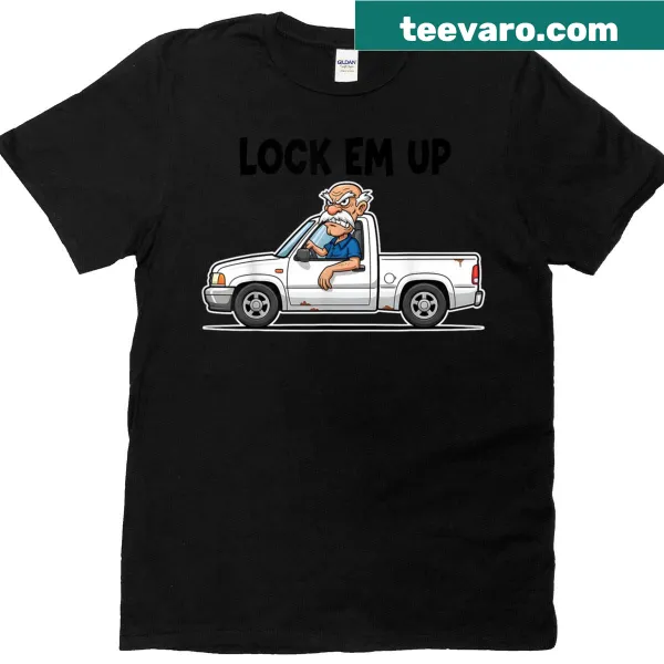 Funny 'Lock Em Up' quote T-shirt for dads