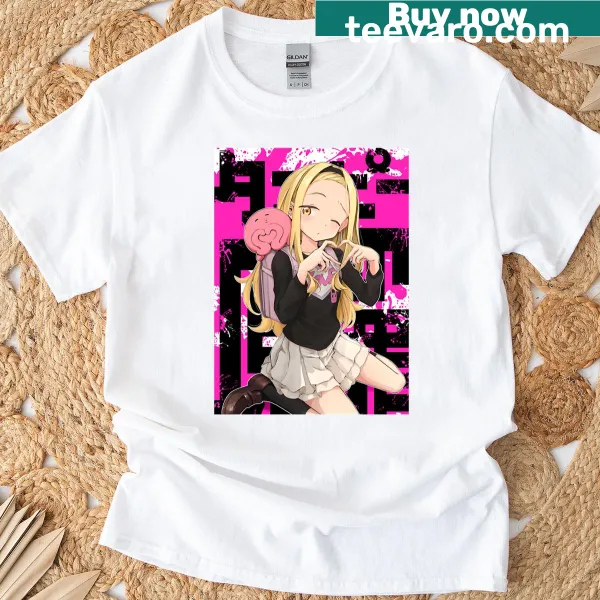 Cute anime character heart sign graphic on a t-shirt