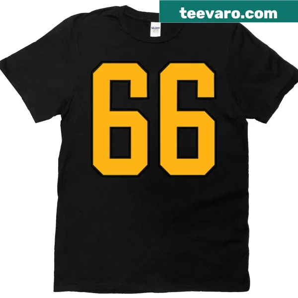 Hockey t-shirt featuring Mario Lemieux's number 66 and Penguins logo