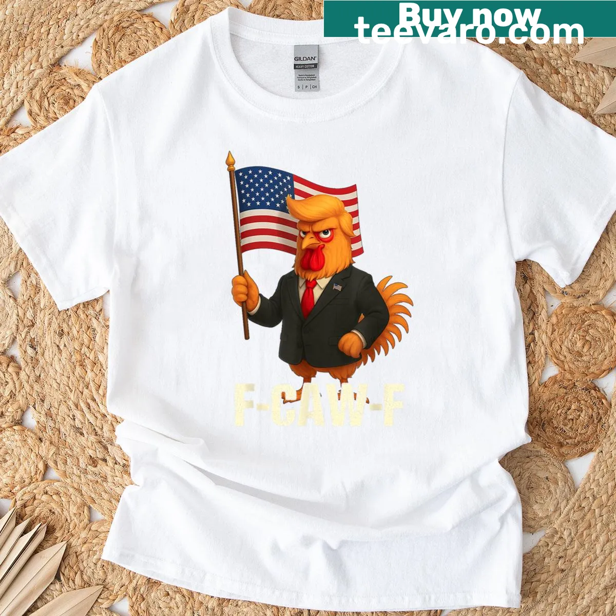 Edgy anti-Trump t-shirt with meme-inspired graphic and text — on a men's t-shirt