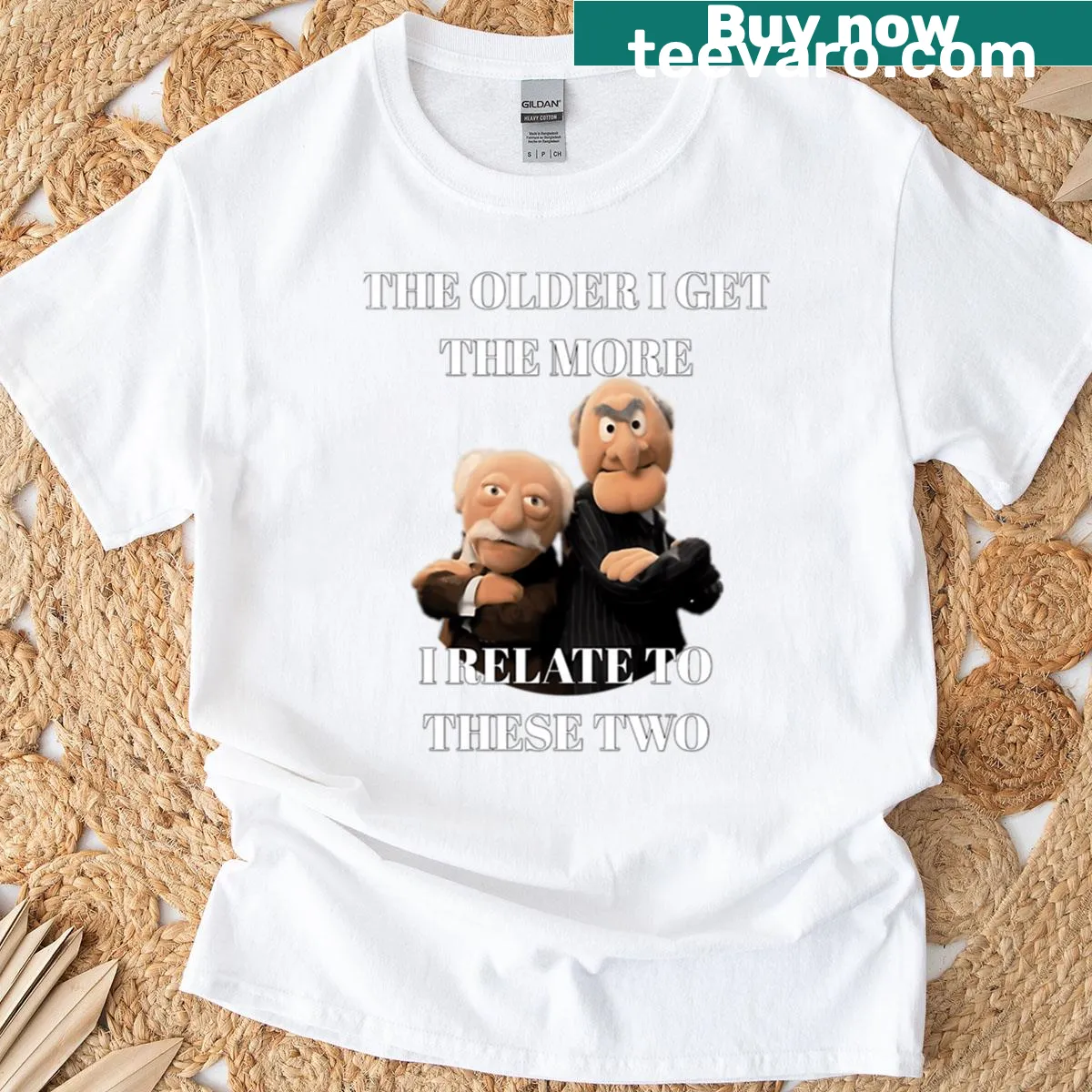 Vintage puppet-themed t-shirt with cartoon comedy design — on a men's t-shirt