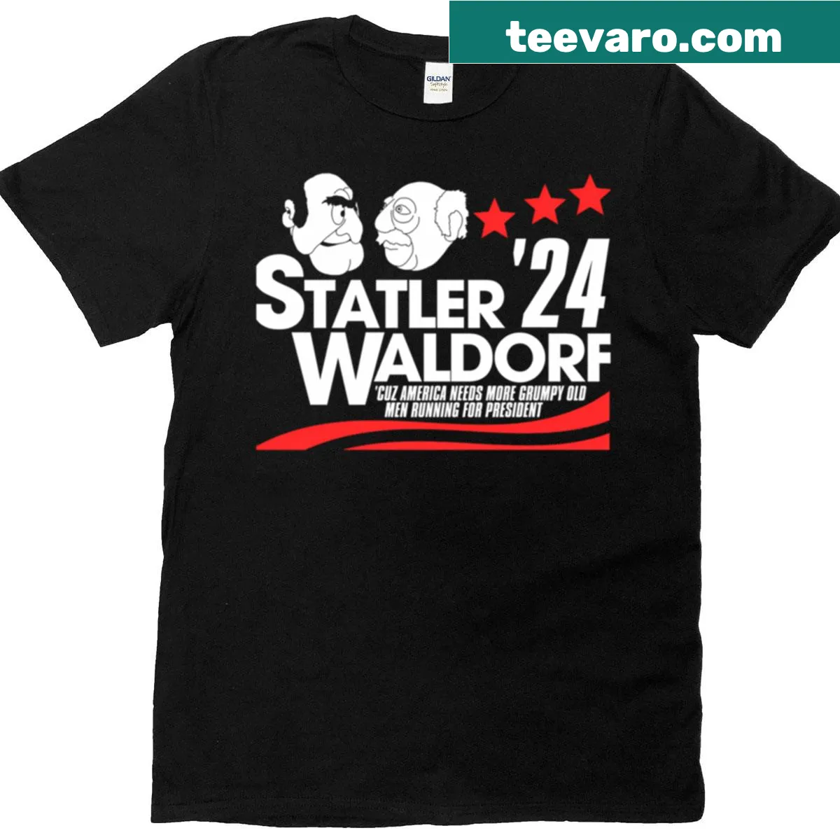 Vintage cartoon puppet theater comedy t-shirt — on a men's t-shirt