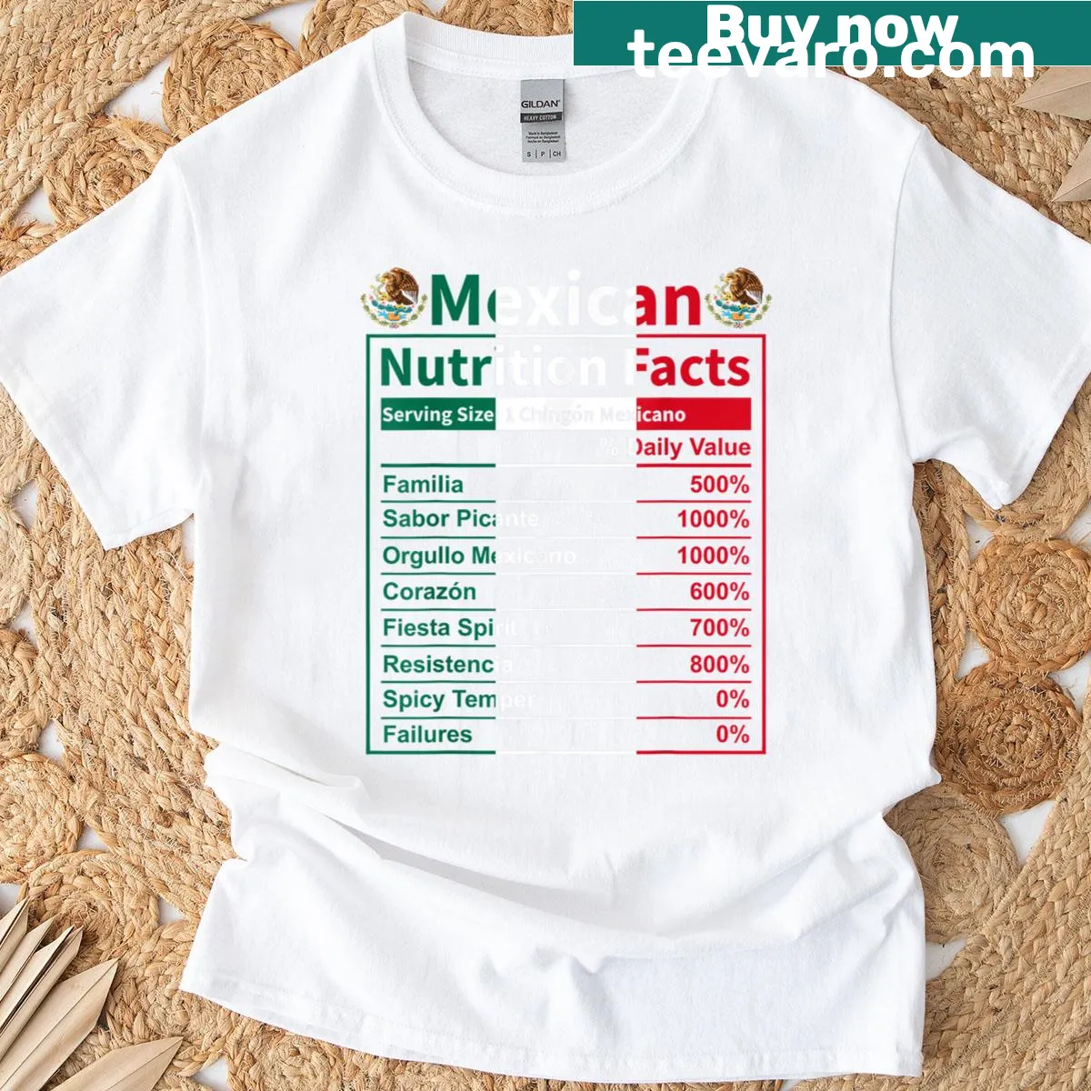 Parody T-shirt featuring humorous nutrition facts — on a men's t-shirt