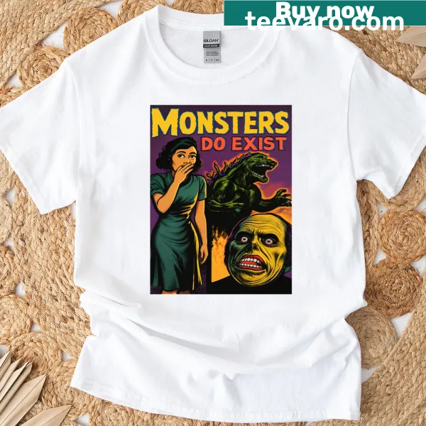 Cartoon-style horror t-shirt featuring monster graphics