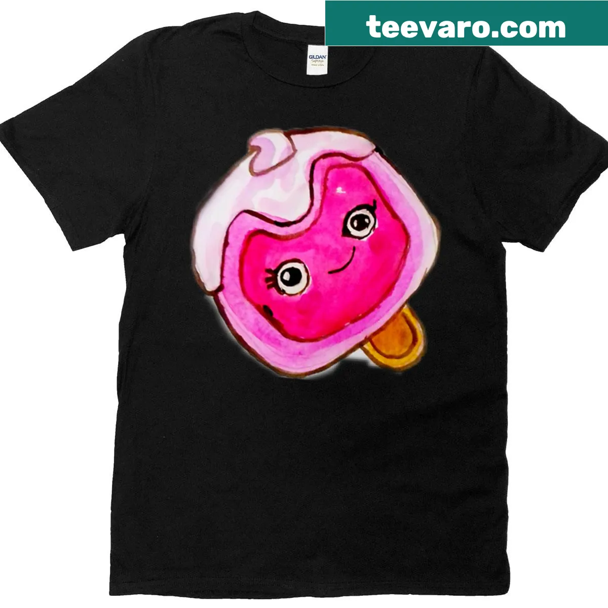 Cute kawaii popsicle illustration on a T-shirt — on a men's t-shirt