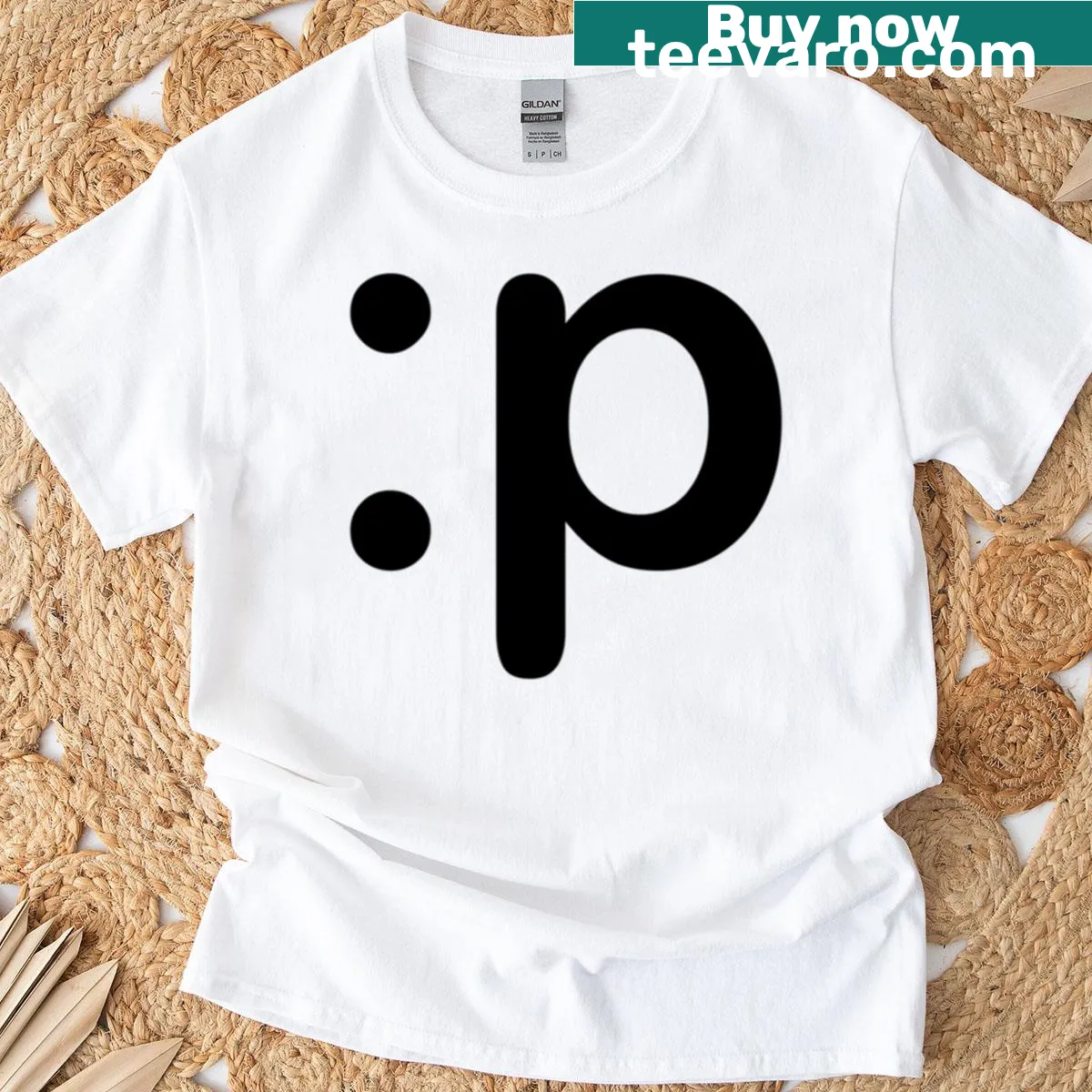 Funny t-shirt with a silly keyboard emote graphic — on a men's t-shirt