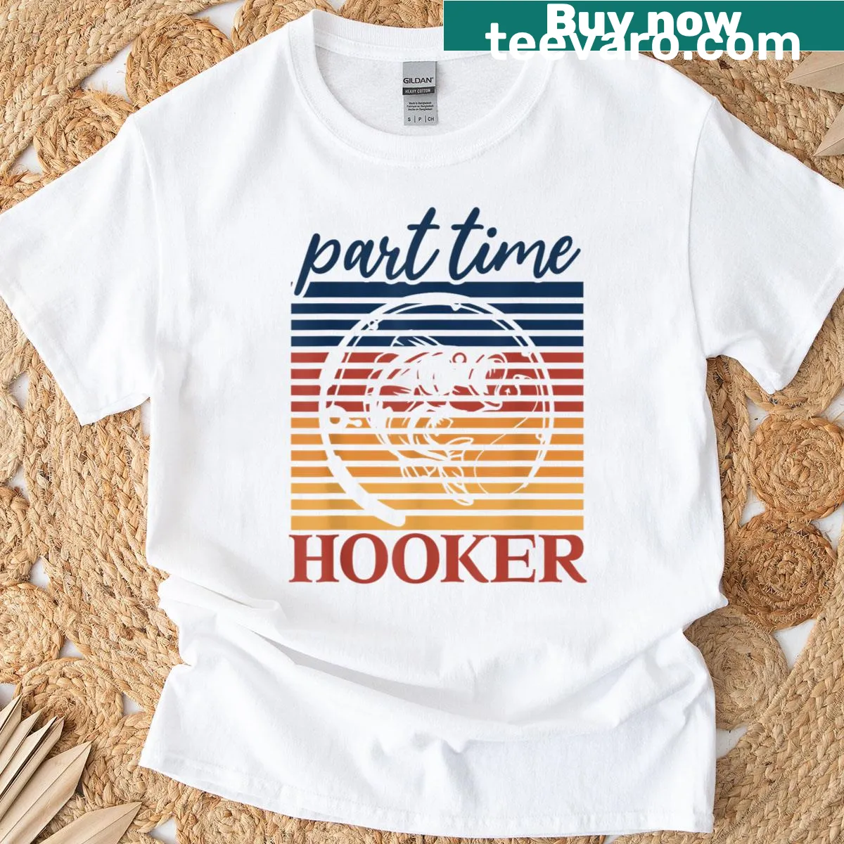 Funny T-shirt with the phrase 'Part Time Hooker' — on a men's t-shirt