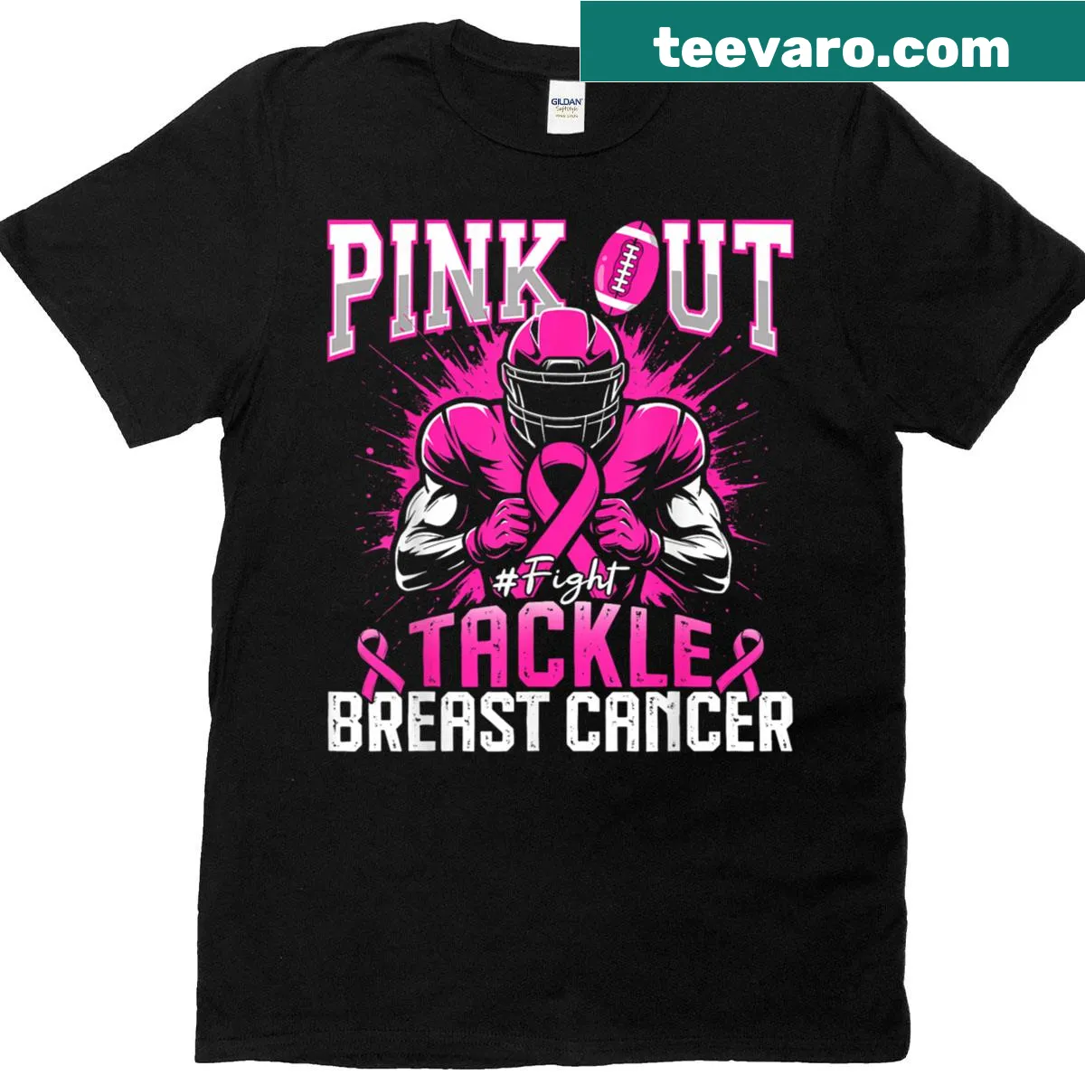 Football-themed awareness graphic t-shirt for kids — on a men's t-shirt