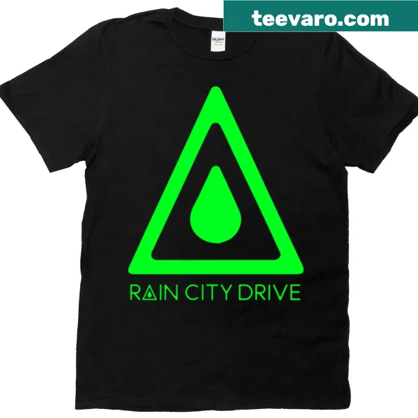Vintage-style T-shirt with a nostalgic urban rain-themed design
