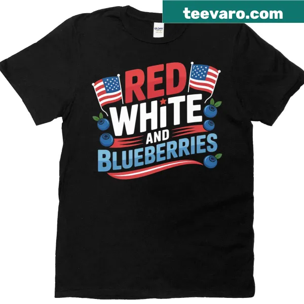 Fourth of July t-shirt with funny quote and blueberries graphic