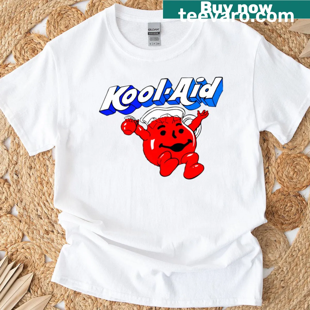 Retro t-shirt with fruit drink splash punch graphic — on a men's t-shirt