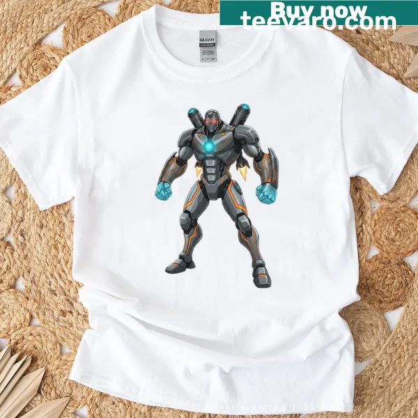 Illustration of a robot on a T-shirt, showcasing technology