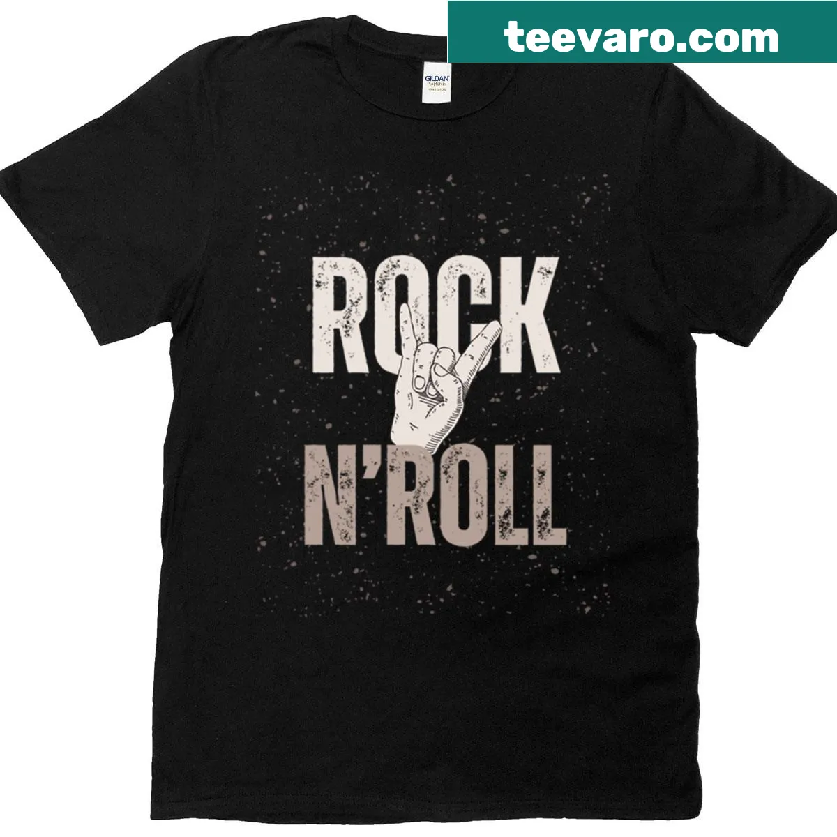 Retro music t-shirt celebrating rock and roll style — on a men's t-shirt