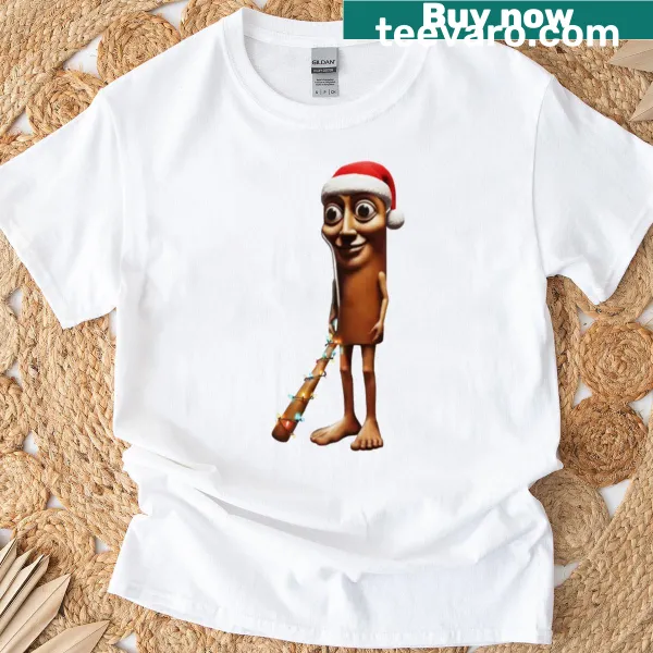 Whimsical Santa-themed Christmas T-shirt with a humorous design