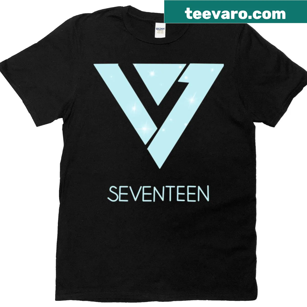 Kpop t-shirt featuring Seventeen graphic — on a men's t-shirt