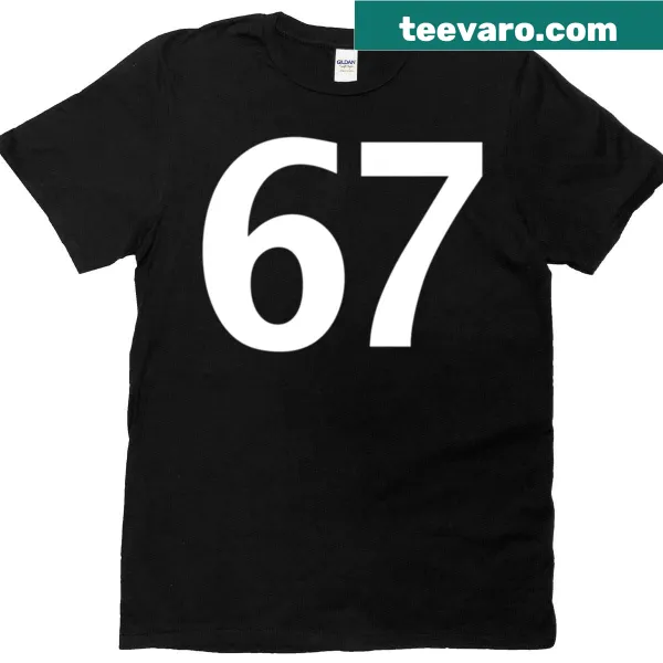 Minimalist T-shirt featuring the numbers '6' and '7'