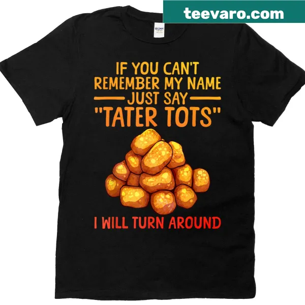 Playful tater tot graphic on a funny food-themed t-shirt