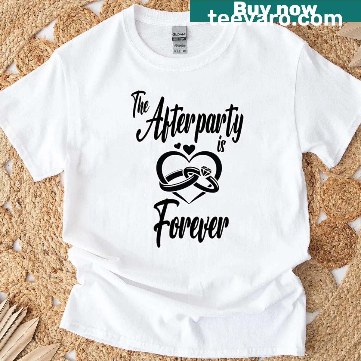 Sentimental 'The Afterparty Is Forever' graphic T-shirt for couples — on a men's t-shirt