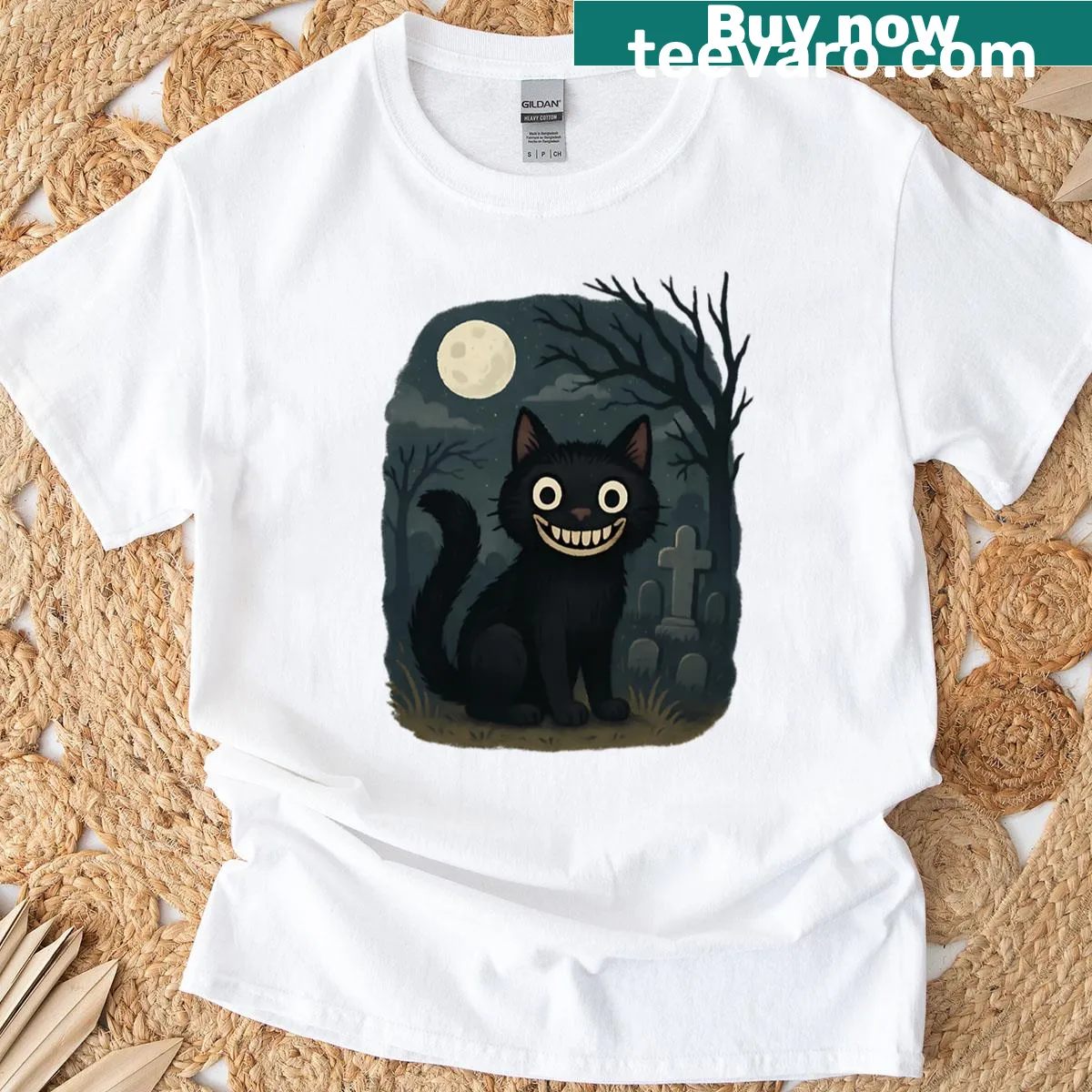 Cartoon cat with cryptid elements for North Carolina on a t-shirt — on a men's t-shirt
