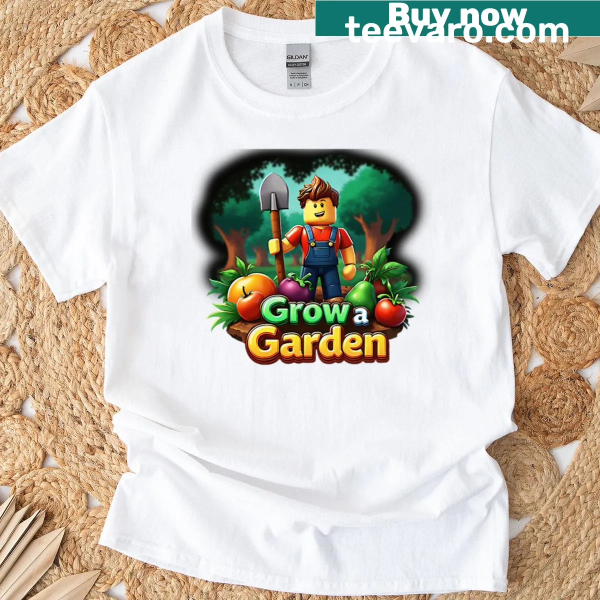 Vintage T-shirt with 'Thumb A Garden Grow' gardening graphic — on a men's t-shirt