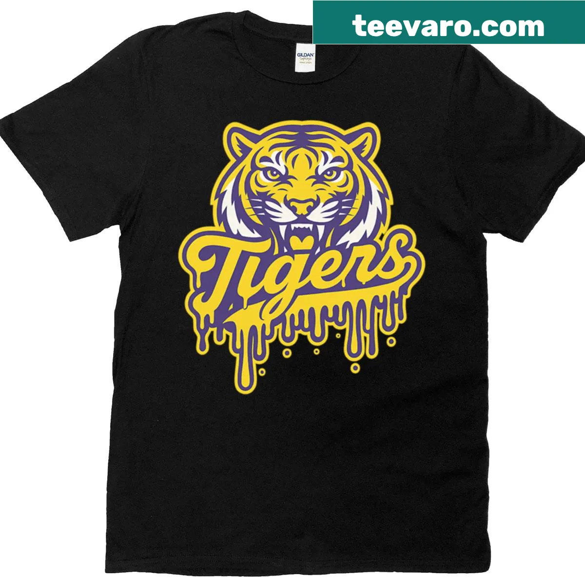 Tigers mascot graphic t-shirt in bold design — on a men's t-shirt