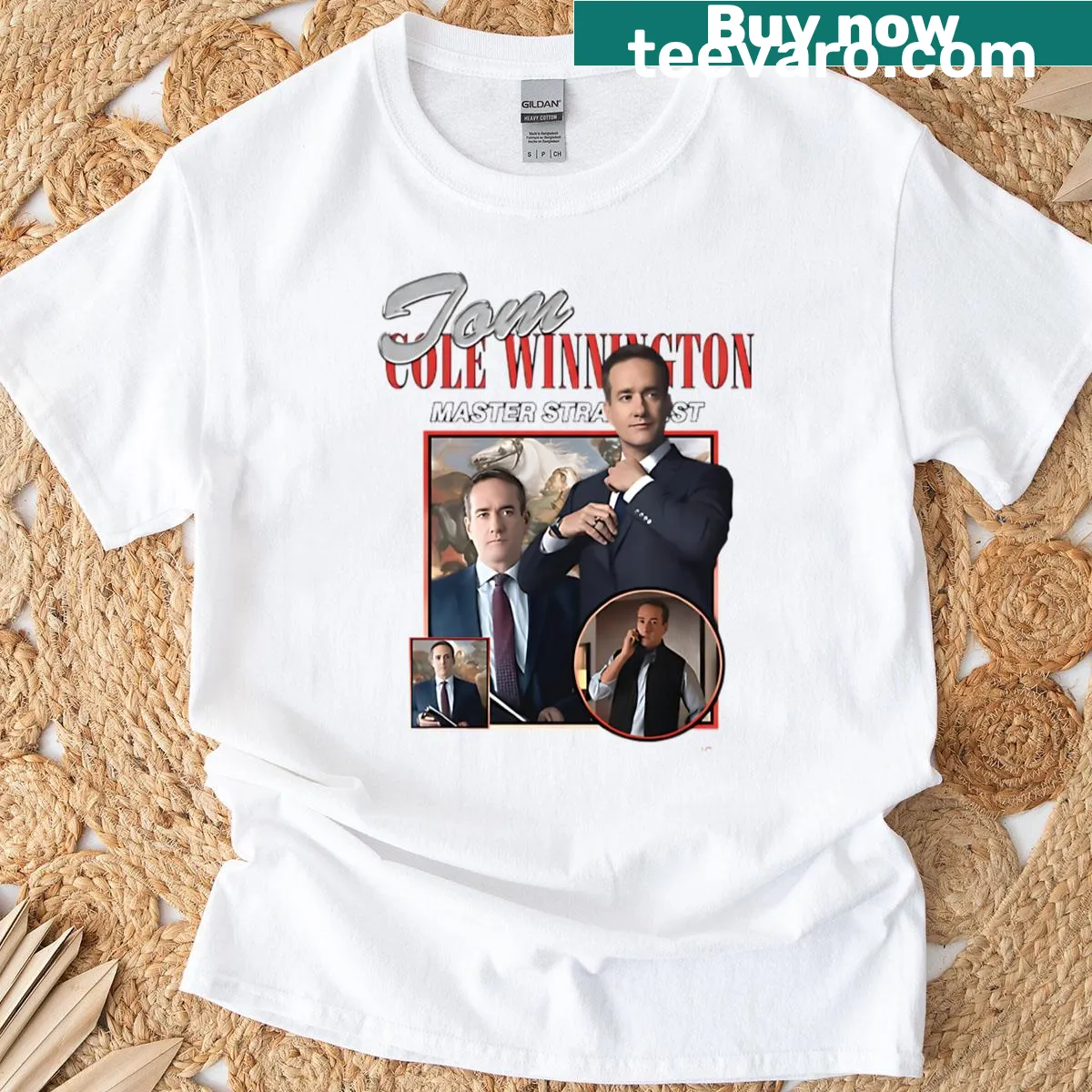 Tom Wambsgans shirt featuring playful graphic design — on a men's t-shirt