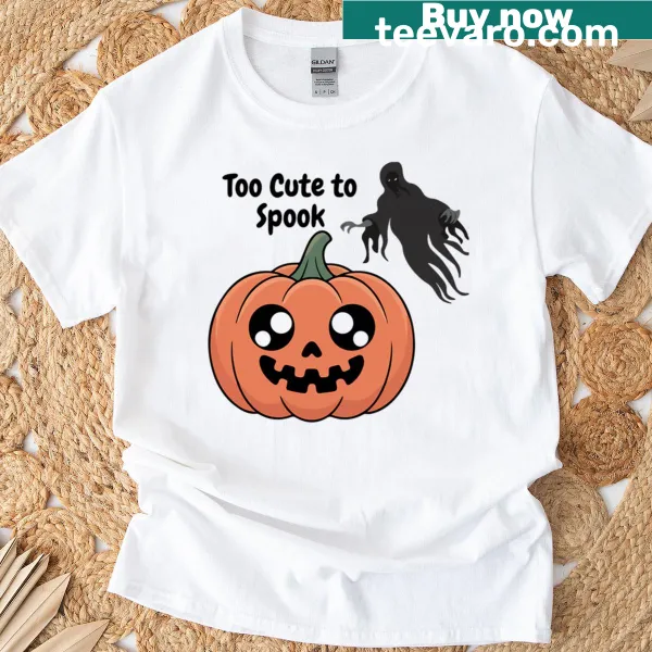 Cute Halloween t-shirt with Too Cute To Spook design