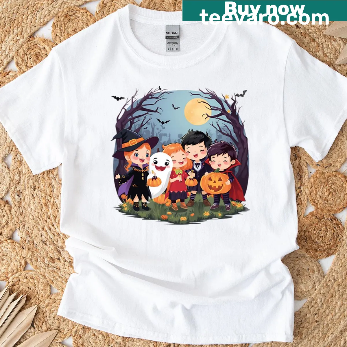 Cute Halloween t-shirt with Trick Or Treat Squad graphic — on a men's t-shirt