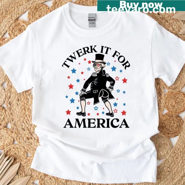 Funny patriotic T-shirt with humorous Fourth of July text