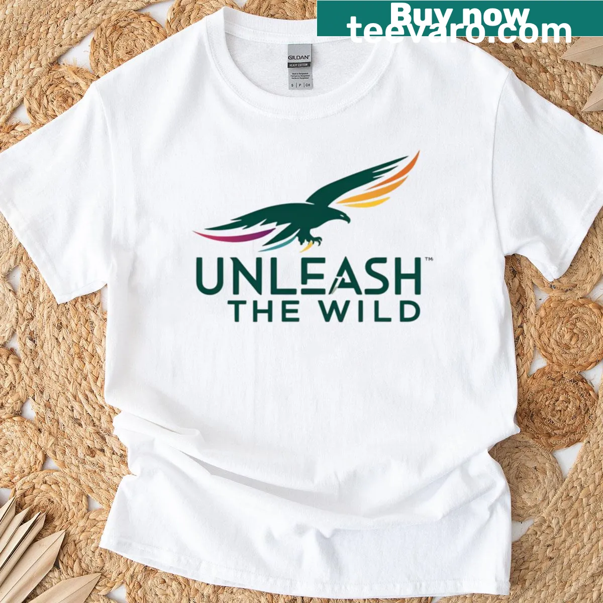 Bold typography t-shirt with 'Unleash The Wild' slogan — on a men's t-shirt