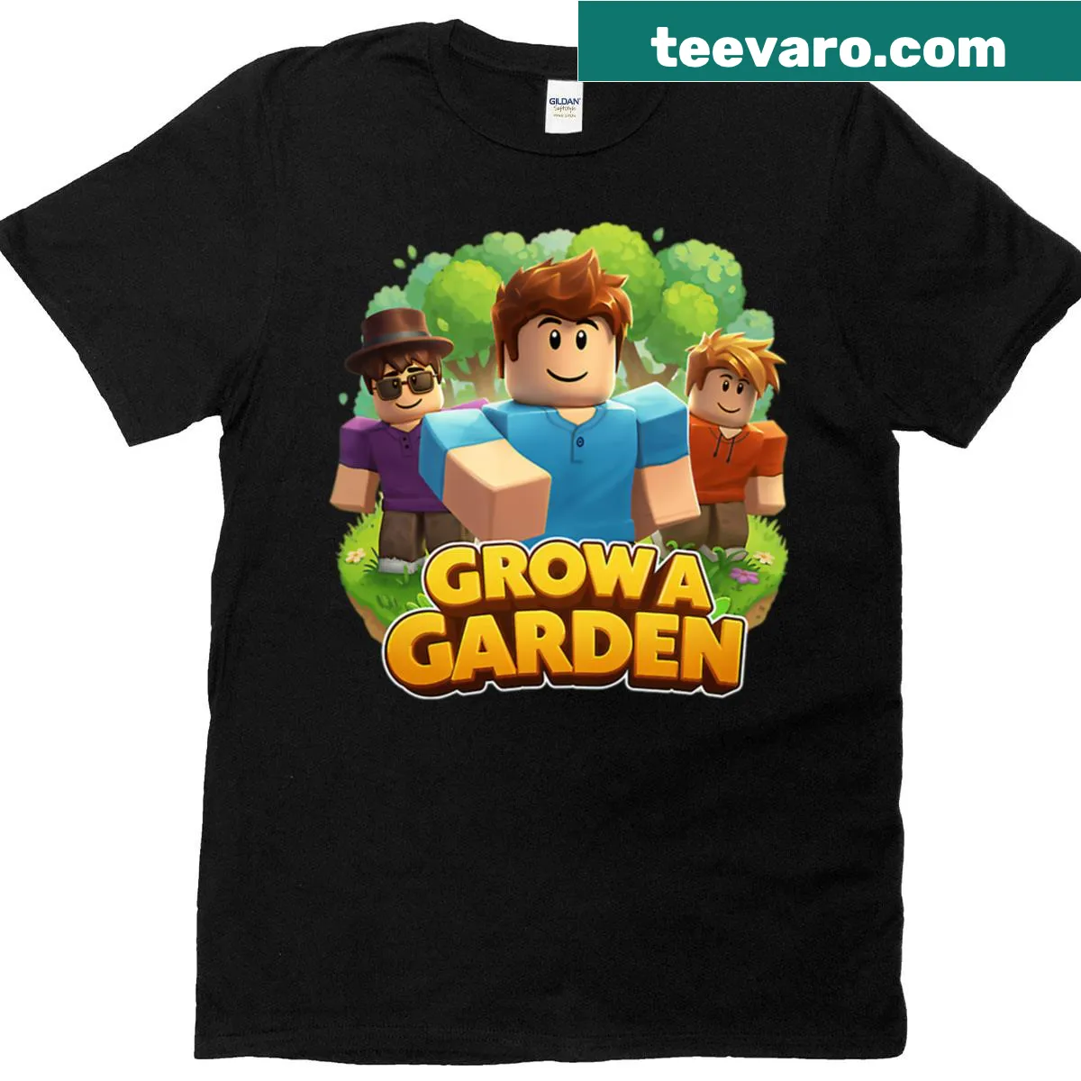 Vintage Thumb Game graphic on a gardening-themed t-shirt. — on a men's t-shirt