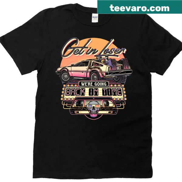 Vintage Delorean Halloween T-shirt featuring a classic car silhouette