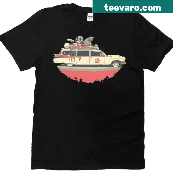Vintage car and ghost design T-shirt