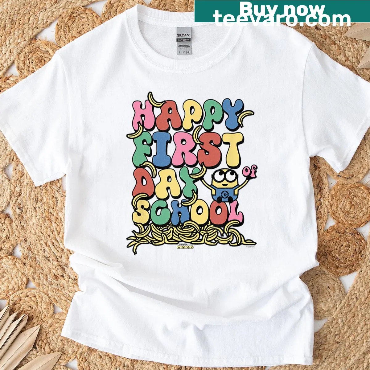 Vintage T-shirt featuring cartoon characters from a 2025 movie — on a men's t-shirt