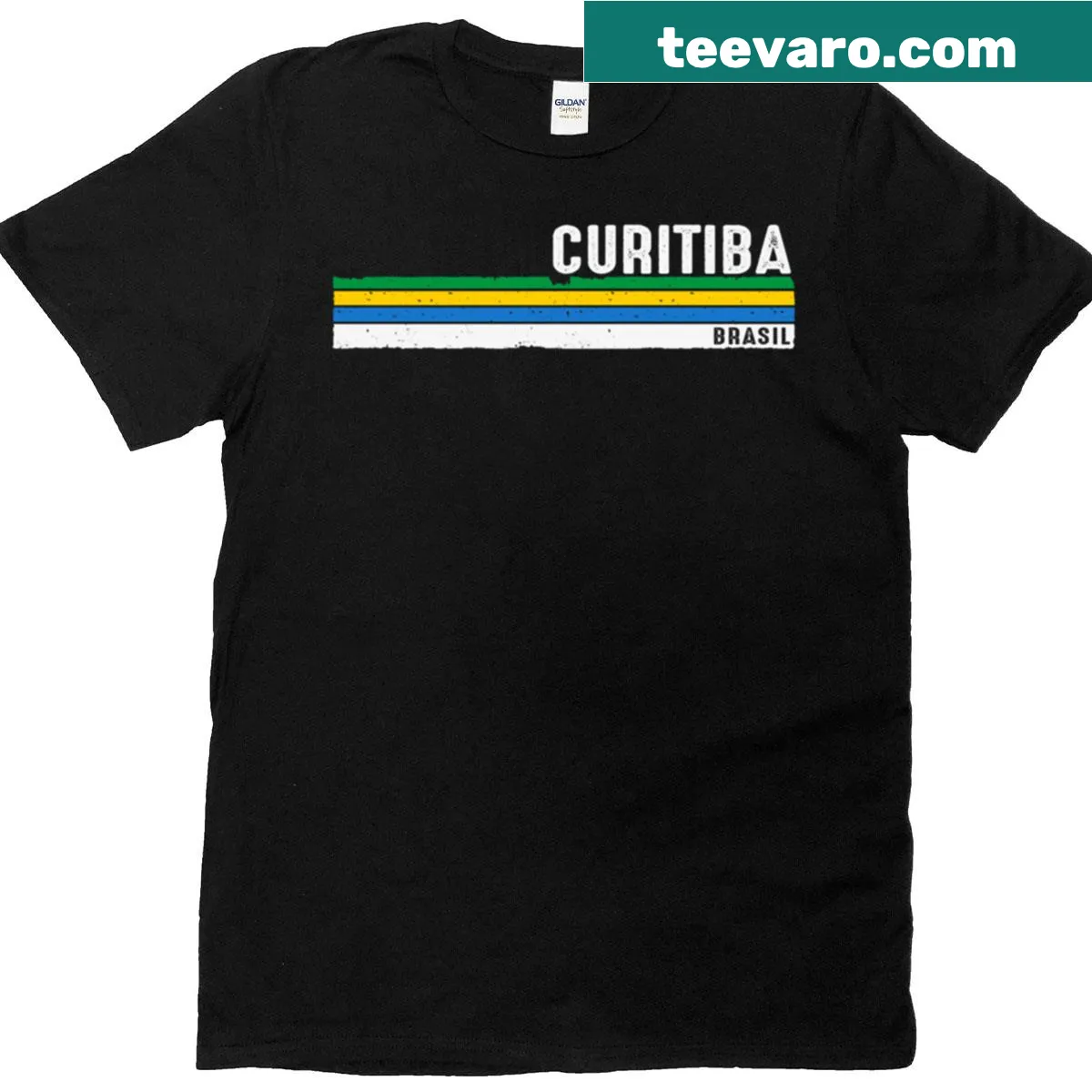 Heritage T-shirt design celebrating Curitiba, Brazil — on a men's t-shirt