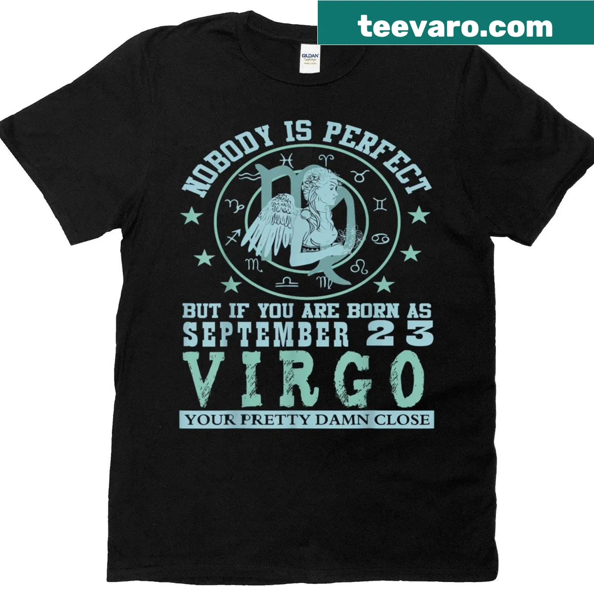 Personalized Virgo horoscope T-shirt for September 23 birthday — on a men's t-shirt