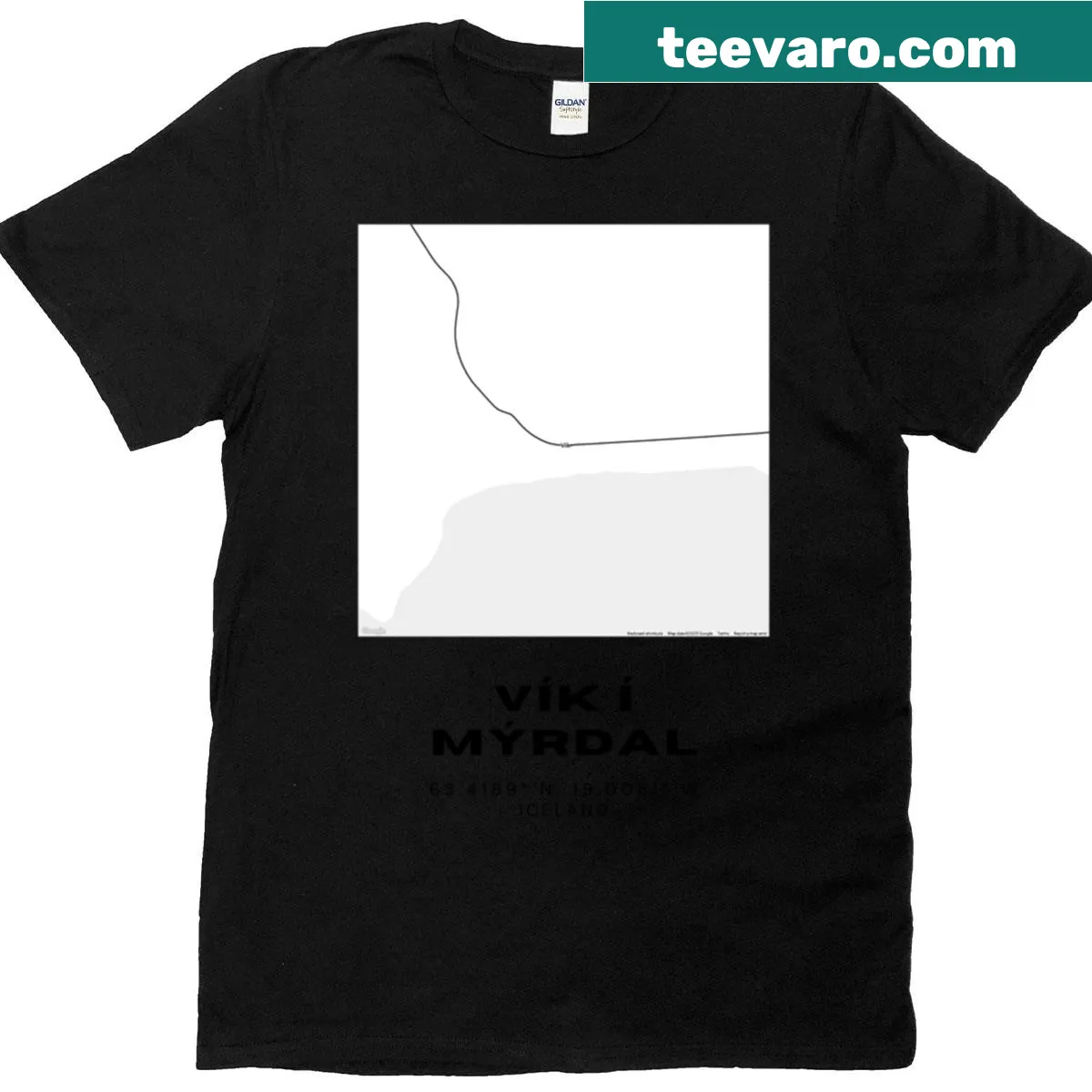 Minimalist map of Mrdal, Iceland t-shirt design. — on a men's t-shirt