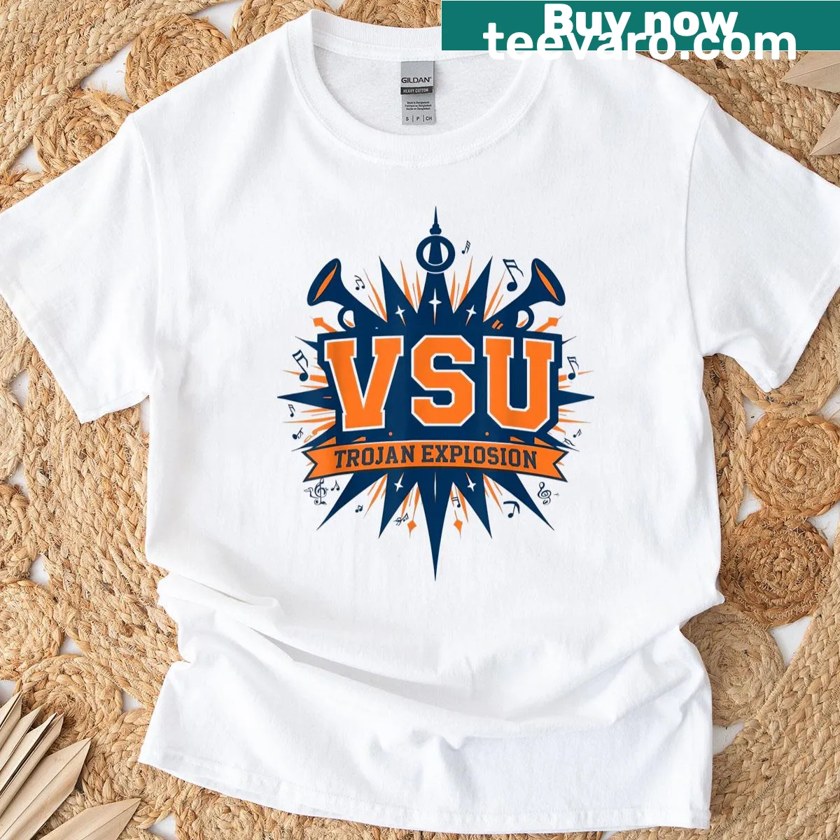 Virginia State University T-shirt with HBCU 1882 text — on a men's t-shirt