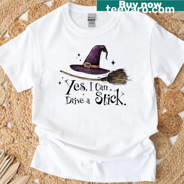 Funny Halloween T-shirt with a witch graphic and humorous text