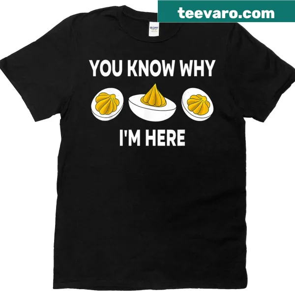 Funny Thanksgiving t-shirt with deviled egg graphic and text
