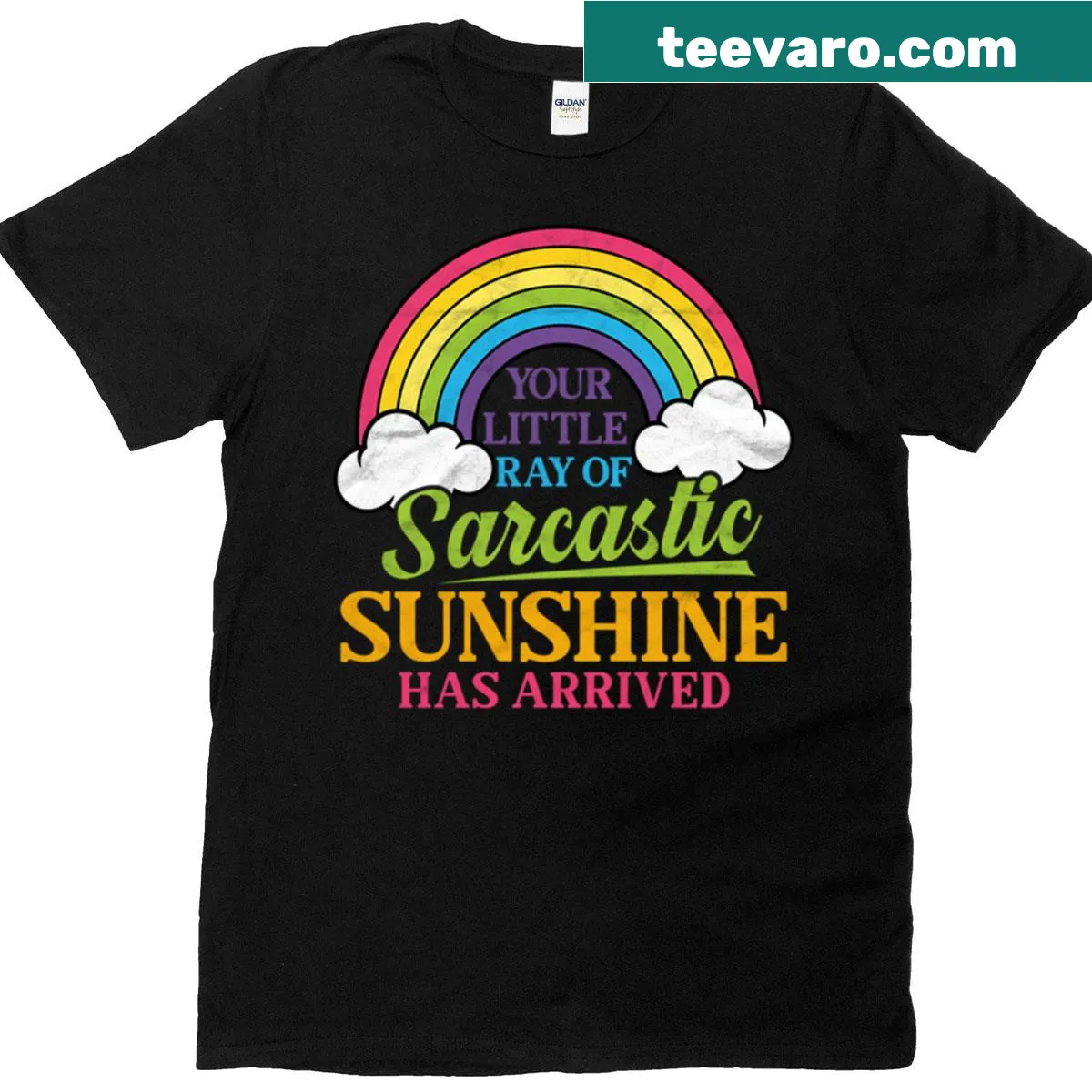 Witty t-shirt declaring 'Your Little Ray Of Sarcastic Sunshine' — on a men's t-shirt
