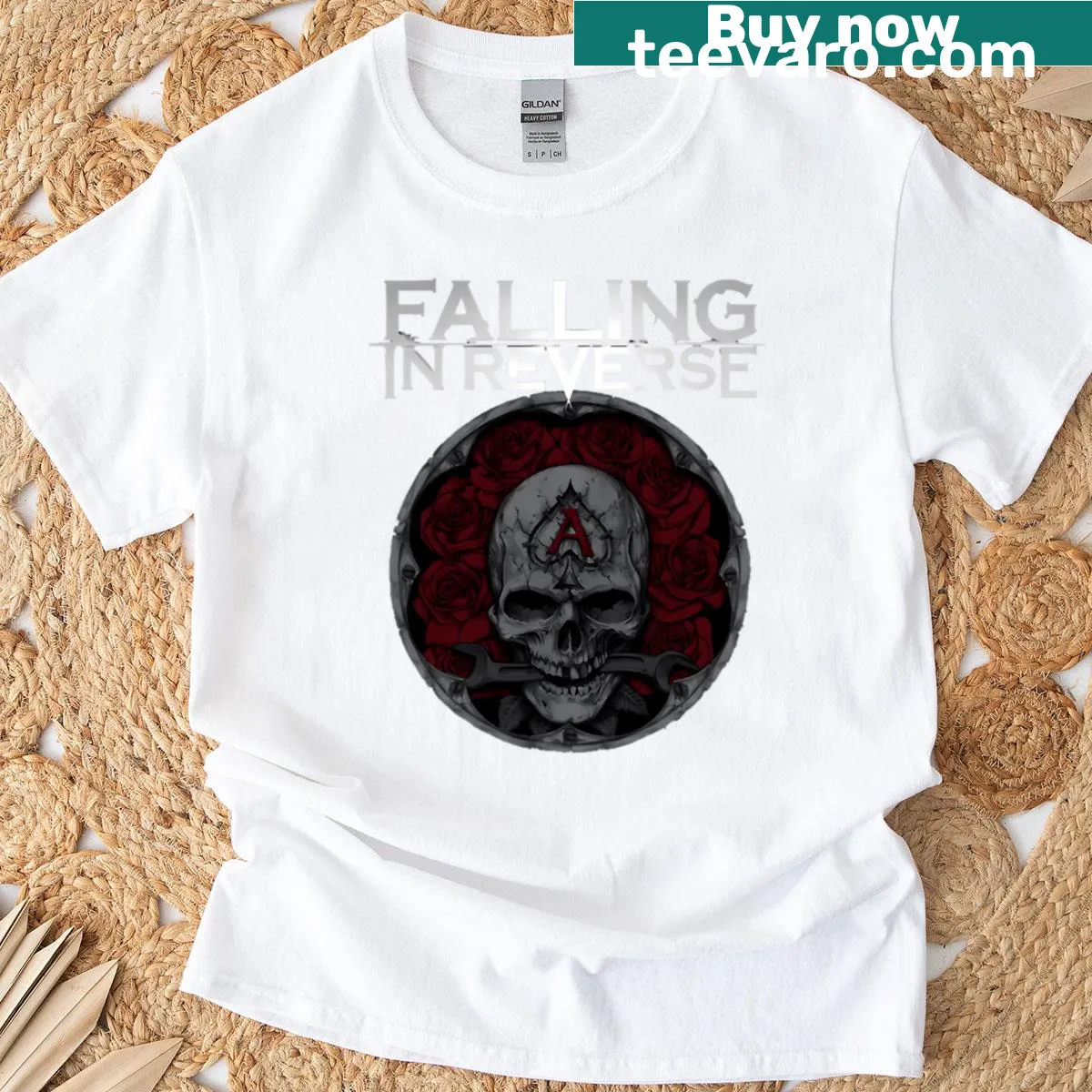 90s band-inspired rock and rap design on a T-shirt. — on a men's t-shirt