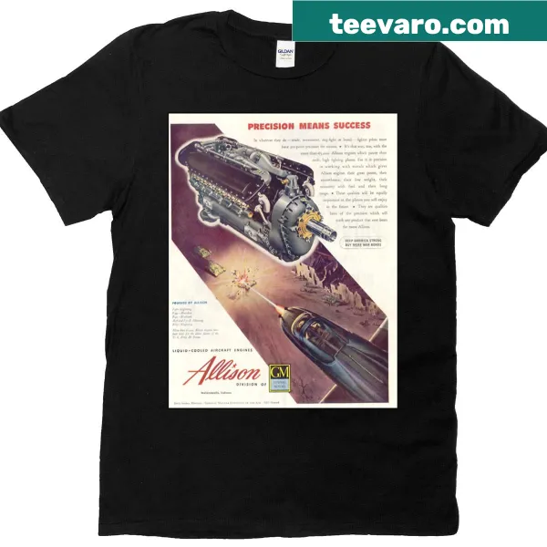 T-shirt featuring Allison Motors and WWII fighter planes