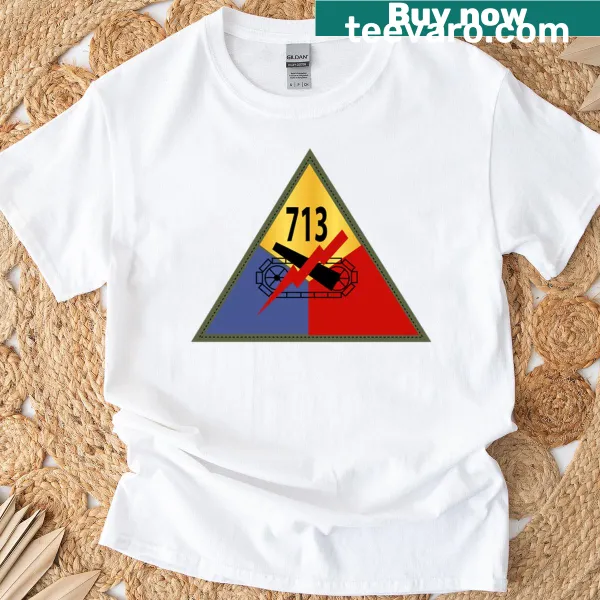 T-shirt featuring the SSI insignia of the 713th Tank Battalion.