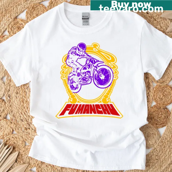 Vintage-style t-shirt featuring graphics of the Attractions motorcycle metal band.