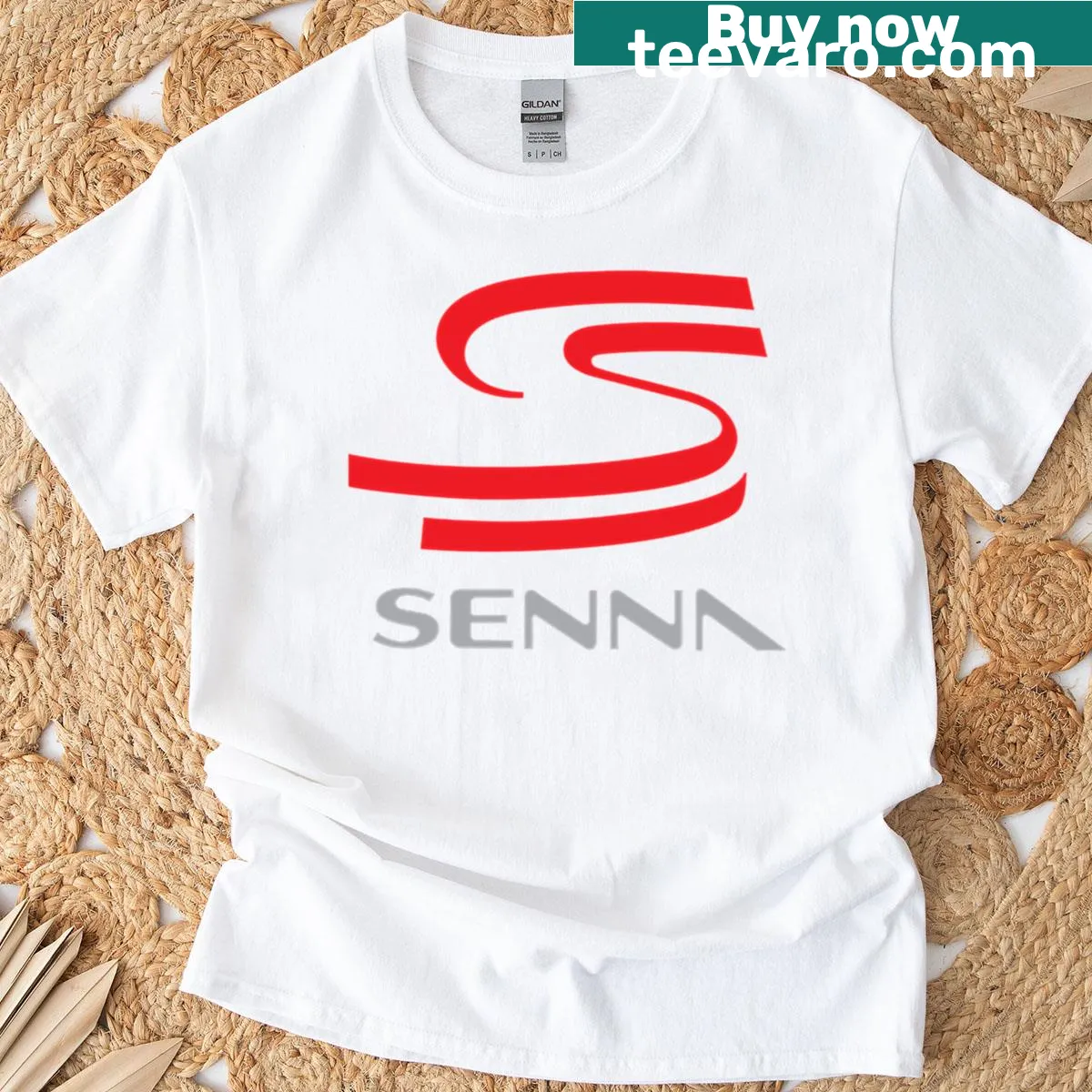 Ayrton Senna logo T-shirt for motorsport fans — on a men's t-shirt