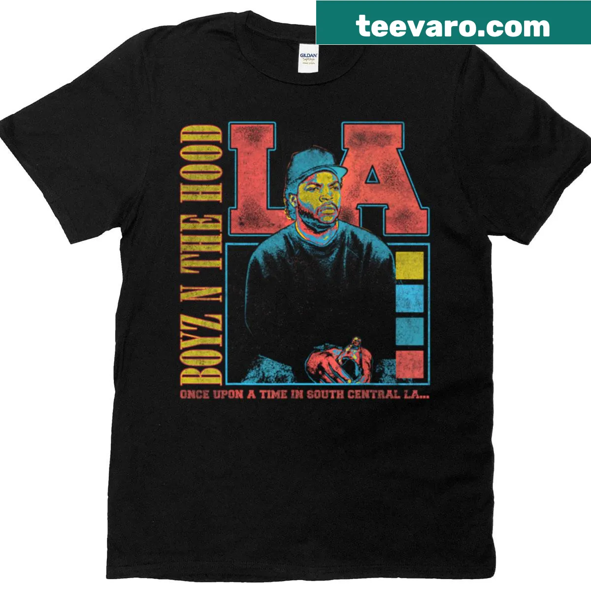 Retro 90s themed t-shirt featuring funny movie and band graphics — on a men's t-shirt