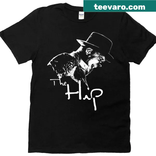 T-shirt with a playful graphic of a singer performing music